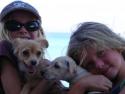 Carolyne and Aeron with puppies! El Burro, MX (July 2009)