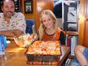 Rich 'Third Day' and Carolyne srooling on the birthday salad and lasagna