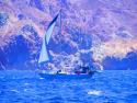 s/v 'Third Day' booking it north of Hurricane Jimena