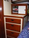 Storage drawers and cubbies Port side behind Vberth