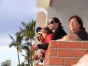 Parade observers from hotel balconies