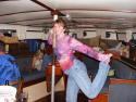 On board 'Hotspur' stretching... not pole dancing