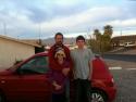 Jim, Tim and Carolyne leaving Grandpa's