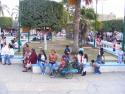 Locals gather in the afternoon at the Town Square